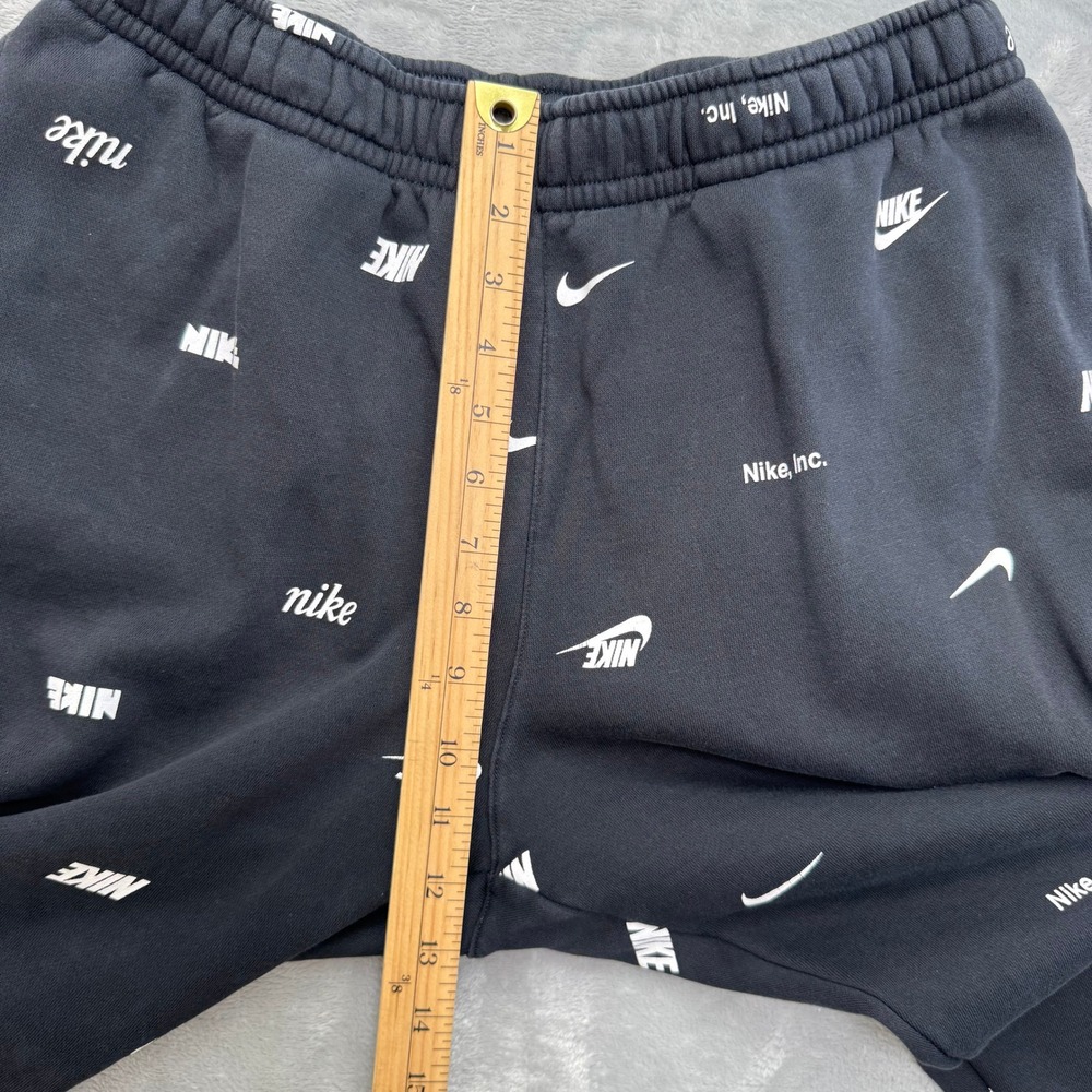 Nike Sweatpants Men Large Black All Over Print Logo Fleece FB7437-011 Jogger - Picture 8 of 13